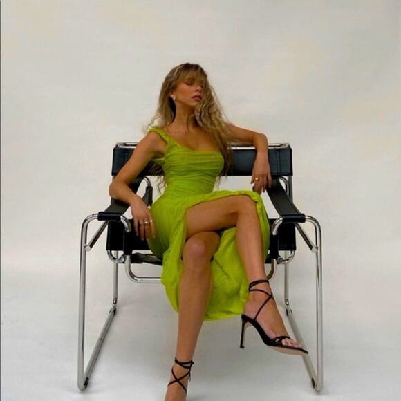 House of CB Lime Asymmetrical Dress - Picture 2 of 15